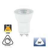 GU10 LED Spot 35MM 3,2w, 290 Lumen, 2700K Warm wit, Dimbaar, Lichthoek: 36°, 2 Jaar garantie