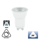 GU10 LED Spot 35MM 3,6w, 300 Lumen, 4000K Neutraal wit, Dimbaar, Lichthoek: 36°,  2 Jaar garantie