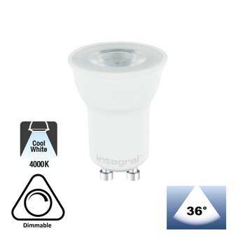 GU10 LED Spot 35MM 3,6w, 300 Lumen, 4000K Neutraal wit, Dimbaar, Lichthoek: 36°, 2 Jaar garantie