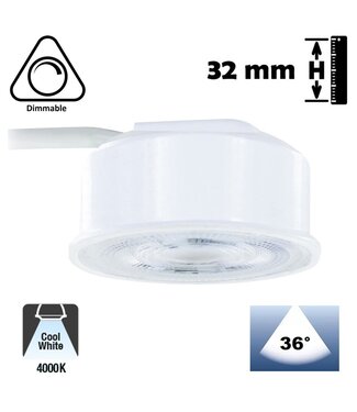 LED Module Evo 3,8w, 410 Lumen, 4000K Neutraal Wit, Dimbaar, 230v, Lichthoek: 36°, 2 Jaar Garantie