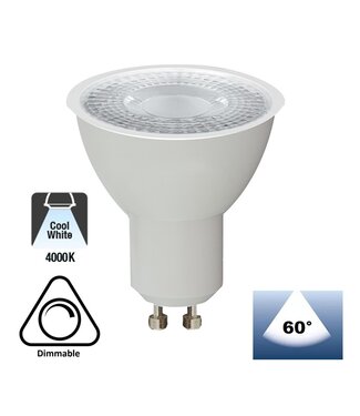 GU10 LED Spot WIT 3w, 240 Lumen, 4000K Neutraal Wit, Dimbaar, Lichthoek: 60°, 2 Jaar Garantie