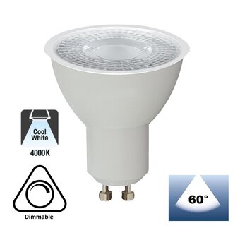 GU10 LED Spot WIT 3w, 240 Lumen, 4000K Neutraal Wit, Dimbaar, Lichthoek: 60°, 2 Jaar Garantie