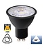 GU10 LED Spot ZWART 3w, 240 Lumen, 2700K Warm Wit, Dimbaar, Lichthoek: 60°, 2 Jaar Garantie