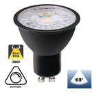 GU10 LED Spot ZWART 3w, 240 Lumen, 3000K Warm Wit, Dimbaar, Lichthoek: 60°, 2 Jaar Garantie