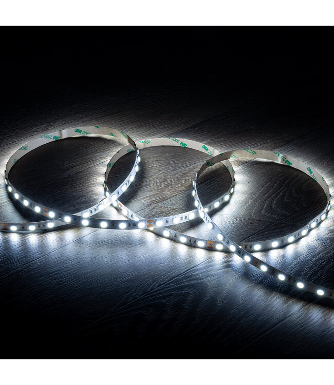 ECO Led Strip ROL 5 Meter 2835SMD, 4,8w/m, 60 led/m, 520Lm/m, 6500K Daglicht wit, 12v, IP65HS, 8mm, 2 Jaar garantie