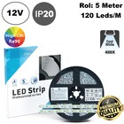 Premium Led Strip ROL 5 Meter 2835SMD, CRI90, 9,6w/m, 120 led/m, 900Lm/m, 4000K Neutraal wit, 12v, IP20, 10mm, 3 Jaar garantie