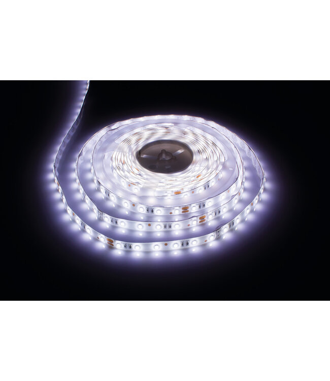 ECO Led Strip ROL 5 Meter 2835SMD, 6w/m, 60 led/m, 657Lm/m, 6500K Daglicht wit, 24v, IP20, 8mm, 2 Jaar garantie
