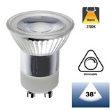 MR11 (35mm) GU10 LED Spot 3w, 300 Lumen, 2700K Warm Wit, Glas, Dimbaar, Lichthoek: 38°, 2 Jaar Garantie