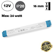 Cobalt LongSlim Premium Led Strip voeding 12V/30W/2,5A, Max: 24w, Afm:251x30x16 mm, 3 Jaar Garantie