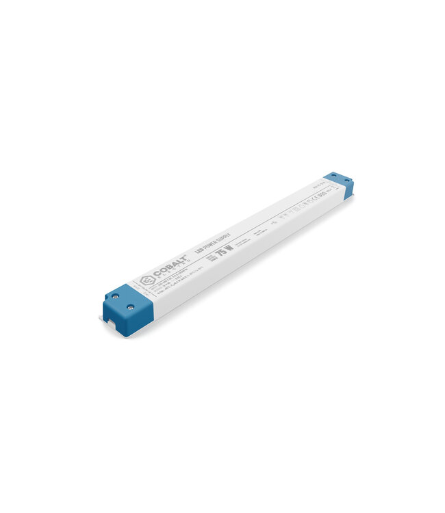 Cobalt LongSlim Premium Led Strip voeding 12V/75W/6,25A, Max: 60w, Afm:304,6x30x16,7 mm, 3 Jaar Garantie