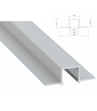 UITVERKOOP: Stuc/Pleister Aluminium Led Strip Profiel Norman | ALU |  14,6x15,6mm | Tot 2 Meter leverbaar