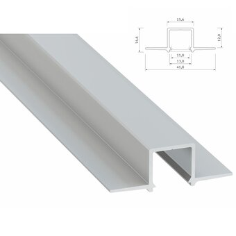 UITVERKOOP: Stuc/Pleister Aluminium Led Strip Profiel Norman | ALU |  14,6x15,6mm | Tot 2 Meter leverbaar