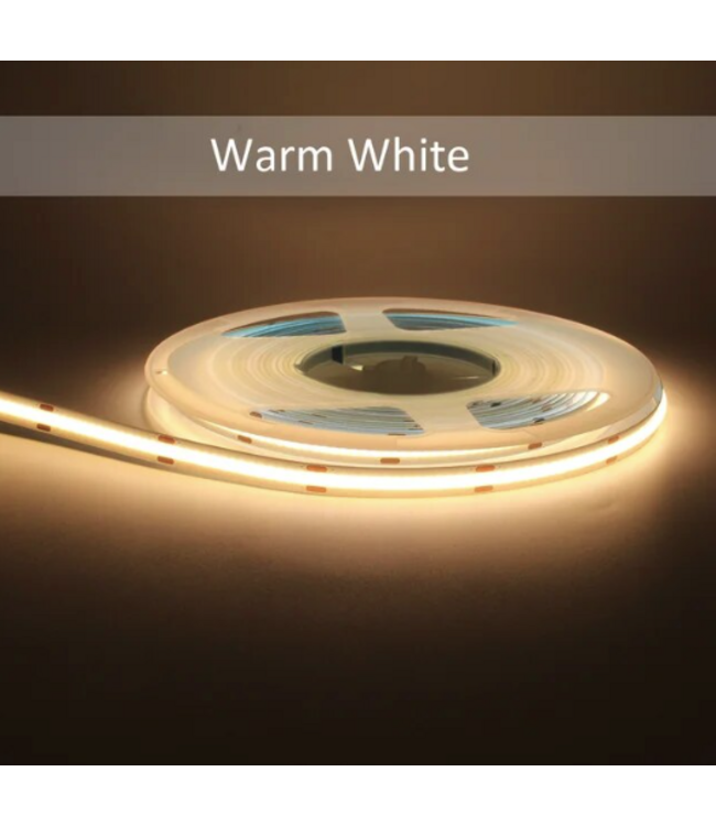 PRIME Ultra Bright Led Strip ROL 5 Meter COB, 18w/m, 480 led/m, 1520Lm/m, 4000K Neutraal wit, CRI90, 24v, IP20, 10mm, 3 Jaar garantie