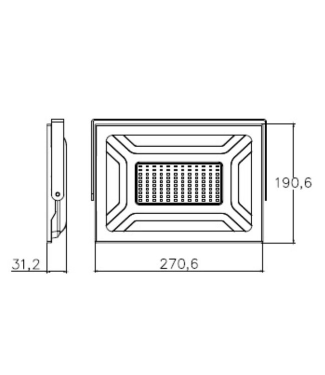 Slim LED Floodlight 100w, 10000 Lumen, Lichtkleur: Groen, IP65, Zwart, 2 Jaar Garantie