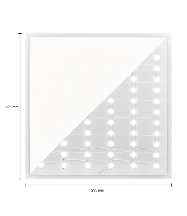 Back-lit UGR19 LED Paneel 30x30cm, 15w, 1575 Lumen (105lm/w), Color Switch (3000/4000/6000K), Flikkervrije Philips LED Driver, Stekkerklaar, 3 Jaar Garantie