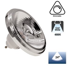 GU10 AR111 LED Spot 12w Wit, 960 Lumen, 4000K Neutraal Wit, 24°, Dimbaar, 2 Jaar Garantie