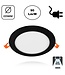 LED Downlighter Slim-U 18w, 1620 Lumen, Zwart, Aluminium Body, Stekkerklaar, Gatmaat Φ210mm, 2 Jaar Garantie