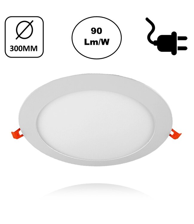 LED Downlighter Slim-U 24w, 2160 Lumen, Wit, Aluminium Body, Stekkerklaar, Gatmaat Φ280mm, 2 Jaar Garantie