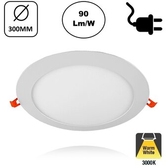 LED Downlighter Slim-U 24w, 2160 Lumen, Wit, Aluminium Body, Stekkerklaar, Gatmaat Φ280mm, 2 Jaar Garantie