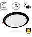 LED Downlighter Slim-U 24w, 2160 Lumen, Zwart, Aluminium Body, Stekkerklaar, Gatmaat Φ280mm, 2 Jaar Garantie