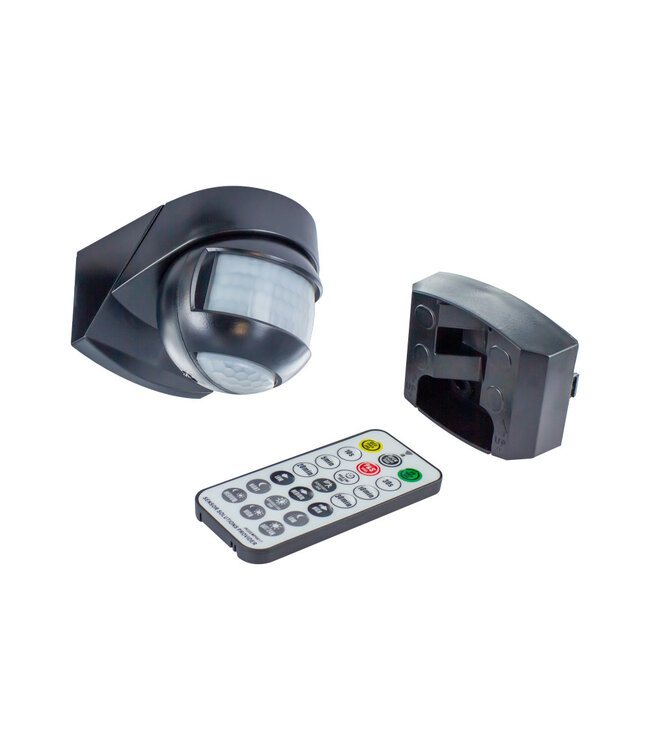 4-IN-1 Opbouw Bewegingsmelder Zwart, 180 en 360 graden, Detectierange: 12 Meter, Max. 2000w, IP54, 2 Jaar Garantie