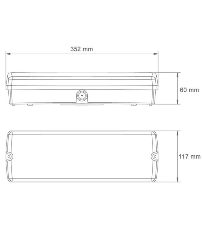 Auto-Test LED Opbouw Noodverlichtingsarmatuur Zwart 4w, 280 Lumen, IP65, Met pijlaanduiding, 3 Jaar garantie