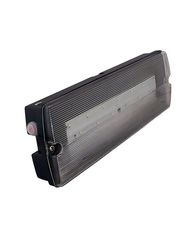 Auto-Test LED Opbouw Noodverlichtingsarmatuur Zwart 4w, 280 Lumen, IP65, Met pijlaanduiding, 3 Jaar garantie