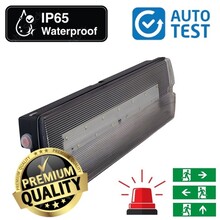 Auto-Test LED Opbouw Noodverlichtingsarmatuur Zwart 4w, 280 Lumen, IP65, Met pijlaanduiding, 3 Jaar garantie