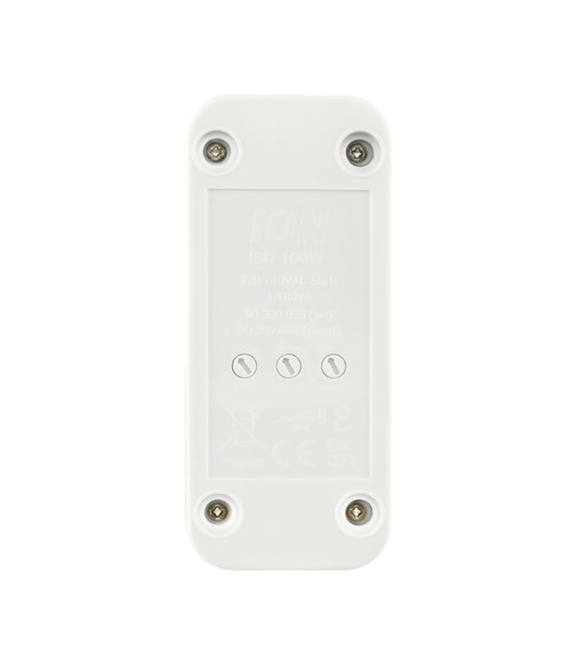 ION INDUSTRIES Led Snoerdimmer, WIT,  0,3-75 watt, Druktoets