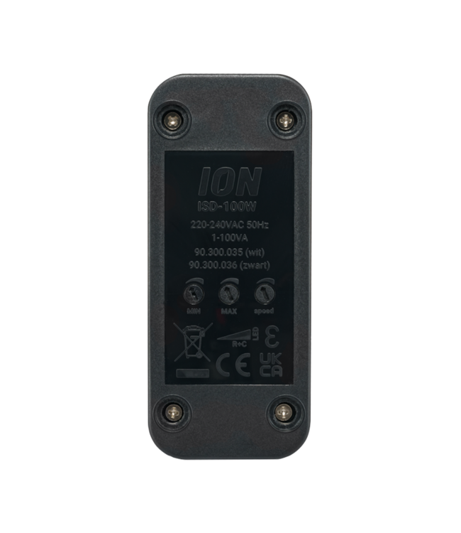 ION INDUSTRIES Led Snoerdimmer, ZWART,  0,3-75 watt, Druktoets