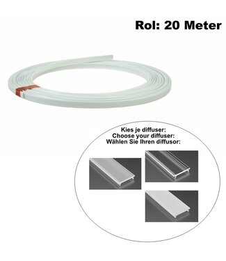 Afdekkap t.b.v. Norman LED Strip Profiel | Rol tot 20 Meter