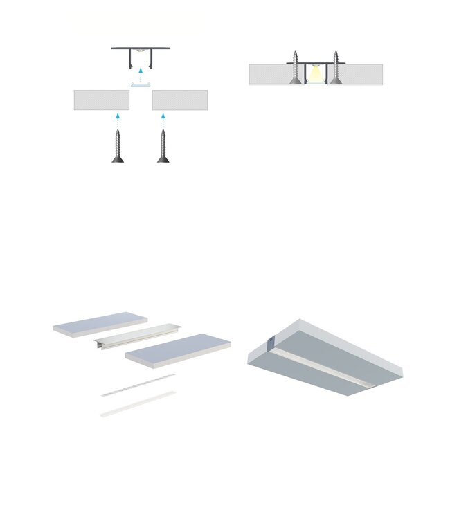 Stuc/Pleister Aluminium Led Strip Profiel Fal-Norman | ALU |  14,6x55,6mm | Tot 2 Meter leverbaar