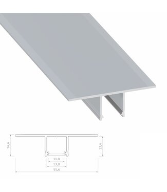Stuc/Pleister Aluminium Led Strip Profiel Fal-Norman | ALU |  14,6x55,6mm | Tot 2 Meter leverbaar