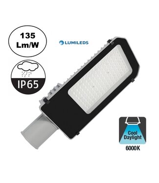 UITVERKOOP: Led Straatverlichting 60w, LumiLeds, 8100 Lm (135lm/w), 6000K Daglicht Wit, IP65