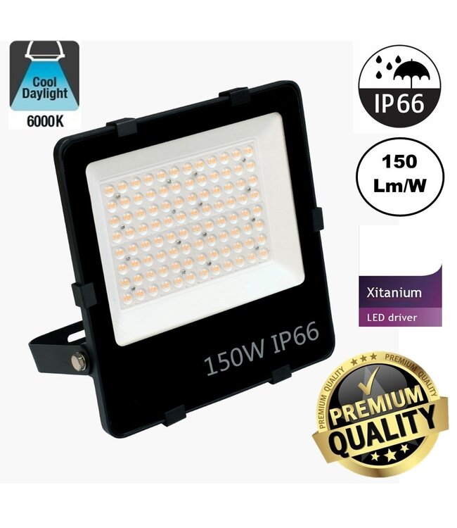 PRO LED Floodlight 150w, 22500 Lumen, Philips Xitanium Driver, IP66, 3 Jaar garantie