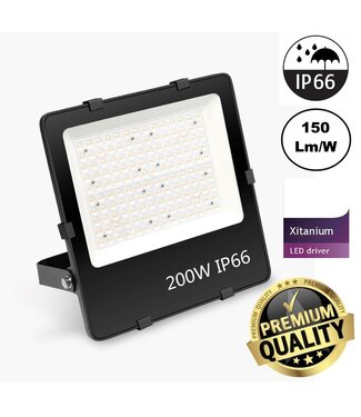 PRO LED Floodlight 200w, 30000 Lumen, Philips Xitanium Driver, IP66, 3 Jaar garantie