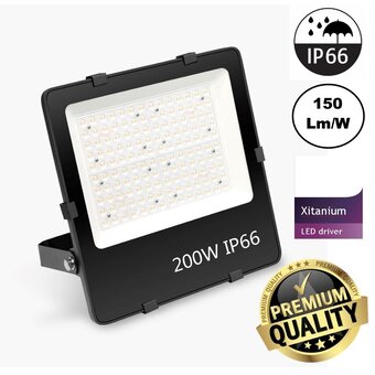 PRO LED Floodlight 200w, 30000 Lumen, Philips Xitanium Driver, IP66, 3 Jaar garantie