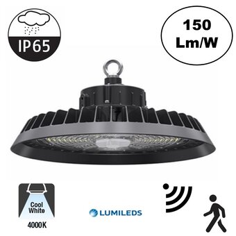 CU2 High Bay Led Ufo 100w, 15000 Lumen, IP65, Met Bewegingssensor, 5 Jaar Garantie