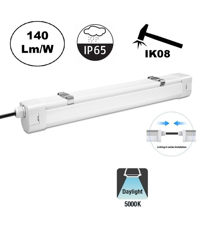 UCT LED Tri Proof 120cm, 30w, 4200 Lumen (140lm/w), PH LED Driver, IK08, IP65, 5 jaar garantie
