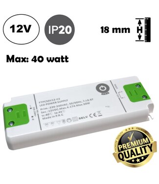 POS Premium Led Strip voeding 12V/50W/4,16A, Max: 40w, Afm: 160x58x18mm, 3 Jaar Garantie