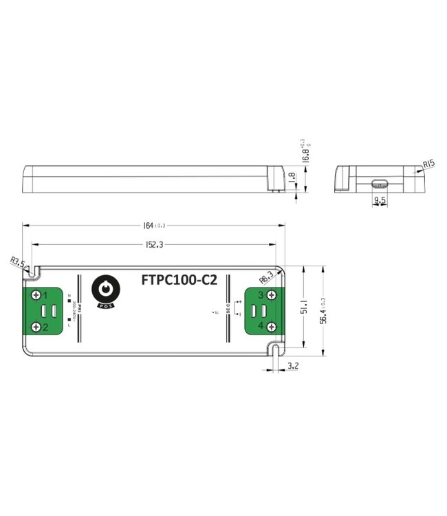 POS Premium Led Strip voeding 12V/100W/8.33A, Max: 80w, Afm: 164x57x17mm, 3 Jaar Garantie