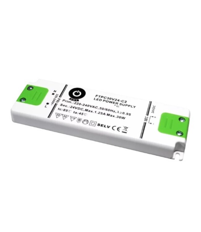 POS Premium Led Strip voeding 24V/30W/1,25A, Max: 24w, Afm:154x50x14mm, 3 Jaar Garantie