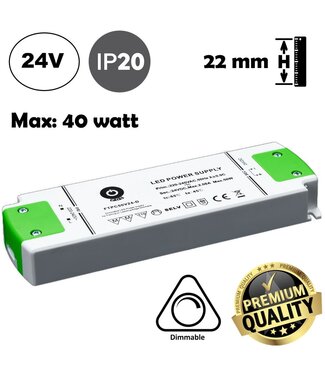 POS TRIAC Dimming Led Strip voeding 24V/50W/2,08A, Max: 40w, Dimbaar, Afm:177x58x22mm, 3 Jaar Garantie