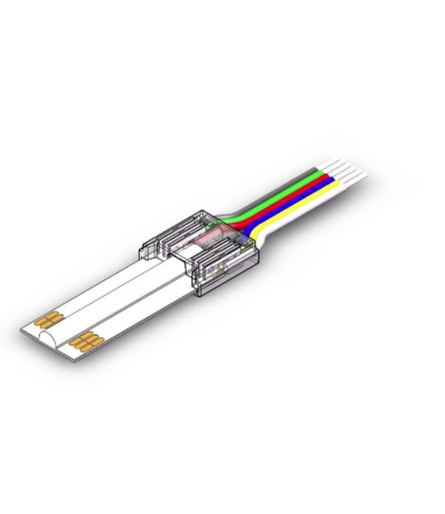 Led Strip Connector RGBCCT Led Strips 12MM (Zonder solderen) | Geschikt voor IP20 COB LED Strips