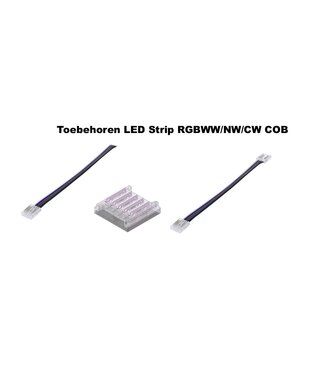 Led Strip Connector RGB+WW/NW/CW Led Strips 12MM  (Zonder solderen) | Geschikt voor IP20 COB LED Strips