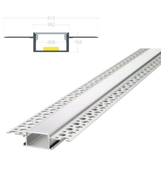 Stuc Aluminium Led Strip Profiel tot 20mm LED Strips | ALU | 24x14mm | Per 2 Meter