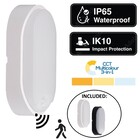 LED Plafonniere / Portiek Ovaal 10w met PIR Bewegingssensor, 1100 Lumen, CCT Instelbaar, 213x120mm, IK10, IP65, Incl. Wit en Zwart Bezel, 2 Jaar Garantie