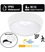 LED Plafonniere / Portiek Rond 10w met PIR Bewegingssensor, 1100 Lumen, CCT Instelbaar, 213x120mm, IK10, IP65, Incl. Wit en Zwart Bezel, 2 Jaar Garantie