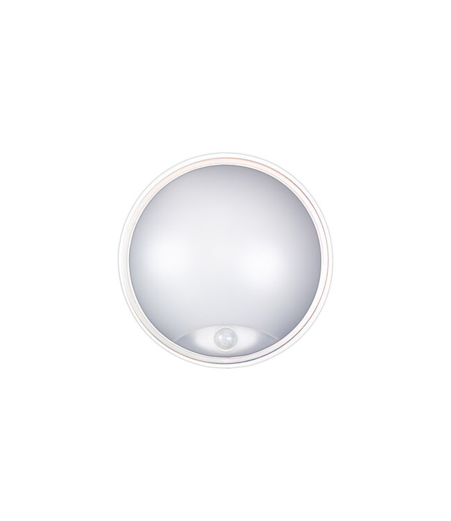 LED Plafonniere / Portiek Rond 10w met PIR Bewegingssensor, 1100 Lumen, CCT Instelbaar, 213x120mm, IK10, IP65, Incl. Wit en Zwart Bezel, 2 Jaar Garantie