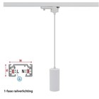 1 Fase Rail Hanglamp Wit, Kabellengte 150cm, Met GU10 Fitting